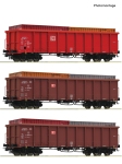 Roco 6600291 - H0 - 3-tlg. Set Offene Güterwagen, DB AG, Ep. VI